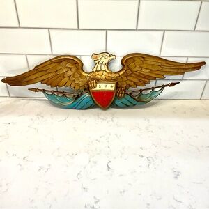 Vintage Cast Aluminum Bald Eagle Wall Plaque